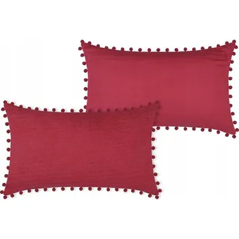 Polštář Polštář SANCHEZ 30x50 červený bambule polštář s vložkou GLAM