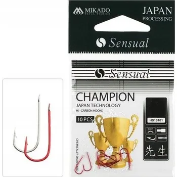Rybářský háček MIKADO SENSUAL CHAMPION ČERVENÉ HÁČKY Č. 12 VEL. 10