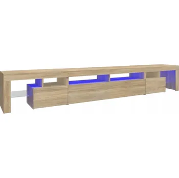 Televizní stolek TV stolek s RGB LED osvětlením, Dub Sonoma, 260x36,5x40 cm