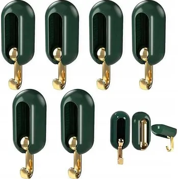 Věšák Věšáky na háčky otočné o 360° Sada 6 Ks Barva Zelená