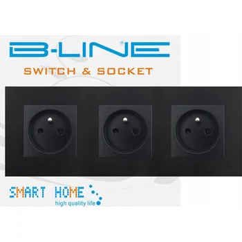 Elektrická zásuvka Černá nástěnná Elektrická Zásuvka B-line