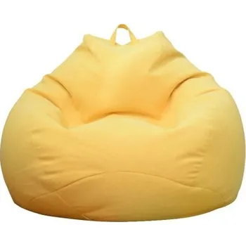 Potah na židli Potah na sedací vak 100 × 120 cm Velký textilní obal bez výplně Pohodlný látkový potah žlutá
