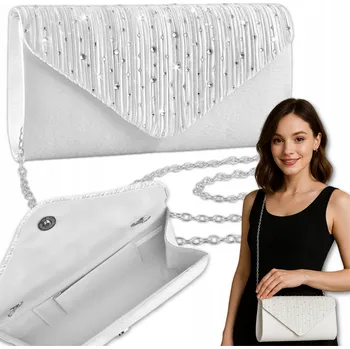 Kabelka EdiBazzar kabelka psaníčko polyester stříbrná