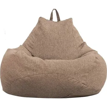 Potah na židli Potah na sedací vak 100 × 120 cm Velký textilní obal bez výplně Pohodlný látkový potah hnědá