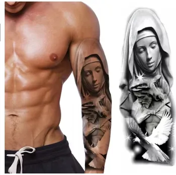 Tetování TETOVÁNÍ RUKÁV MARIE JEŽÍŠ NÁBOŽENSTVÍ SMÝVATELNÉ DOČASNÉ VODNÍ