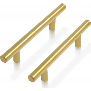 Nábytkové kování Nábytkové úchytky na skříňky a zásuvky, kovové, zlatá barva, 90 mm, 10 Ks
