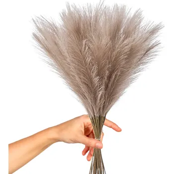 umělá květina Camerazar Umělá pampová tráva hnědé rákosové ozdobné peří 20 ks