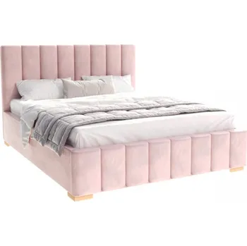 Postel Čalouněná postel AUSTIN 90x200 cm Růžová Trinity s úložným prostorem kovový rošt