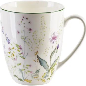 Porcelánový hrnek FACCIA VERDE 400 ml bílý s květinami vícebarevný