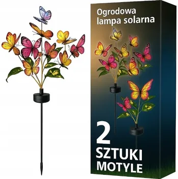Venkovní osvětlení 2x LAMPKI MOTYLKI SOLARNE LED zahradní lampy solární zapichovací venkovní MOTÝLI