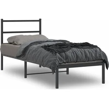Ložnice Kovový rám postele s čelem černý 80 x 200 cm - 8721012302532
