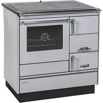 Sporák na tuhá paliva KVS Moravia TP 9103 světle šedý levý chromované doplňky, broušená plotna (VSP 9103.S482)