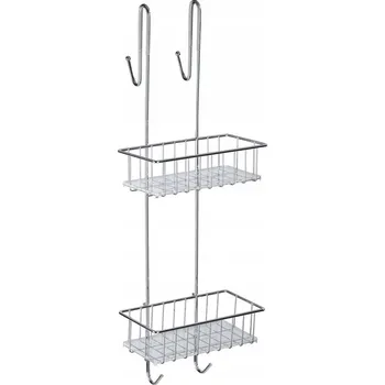 Drátěná police Koupelnová polička Wenko Caddy šedá nerezová ocel 2 patra