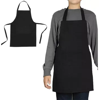 Kuchyňská zástěra Kuchyňská zástěra z polyesteru s přední kapsou, černá