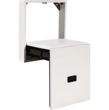 Stolička Bílá skládací nástěnná stolička / sedátko, ideální na obouvání, ultratenká skládací židle