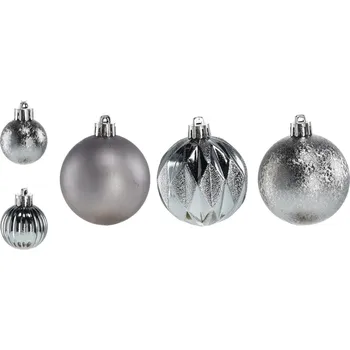 Vánoční ozdoba Aga Vánoční baňky MIX 3/6cm 44ks Šedé