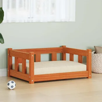 vidaXL Psí postel Voskově hnědá 65,5 x 50 x 28 cm Masivní borové dřevo [869883]