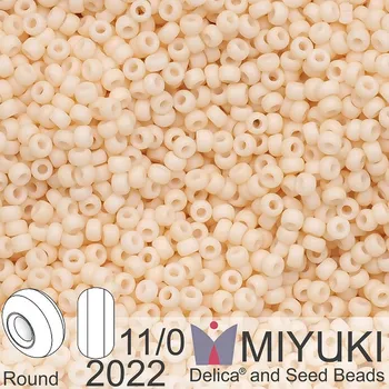 Korálek Korálky Miyuki Round 11/0. Barva 2022 Matte Opaque Antique Beige. Balení 5g