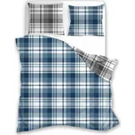 FARO Flanelové povlečení 140x200 + 70x90 cm - Modrá kostka