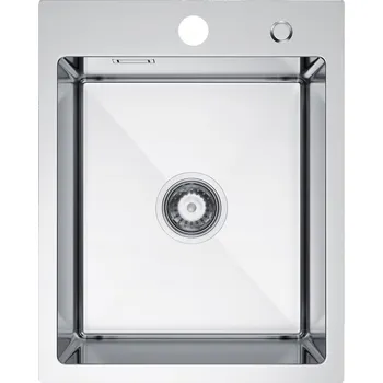 Granitový dřez Jednokomorový dřez Melanstar ocel stříbrný