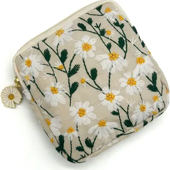 Kosmetická taška Malá dámská kosmetická taštička na kosmetiku peněženka organizér květiny Minty Moon