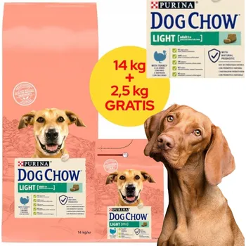 Krmivo pro psa Purina Dog Chow Adult Light Krůta 14 kg + 2,5 kg