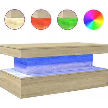 Konferenční stolek Konferenční stolek LED RGB dub sonoma 90 x 50 x 40 cm