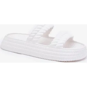 Dámské polobotky Dámské lehké pěnové pantofle na platformě S.Barski – bílé Velikost: 38
