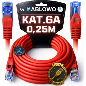 Síťový kabel LAN KABEL SÍŤOVÝ RJ45 CCA ETHERNET CAT.6A S/FTP 0,25M LANBERG