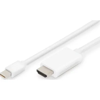 Video kabel Digitus DisplayPort kabelový adaptér, mini DP - HDMI, 2m ,DP 1.2_HDMI 2.0, 4K/60Hz