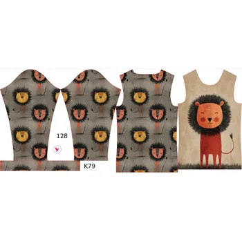 Panel na dětské funkční triko s dlouhým rukávem 128 šťastný lvíček