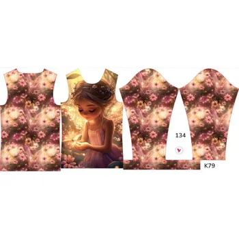 Panel na dětské funkční triko s dlouhým rukávem 134 víla září