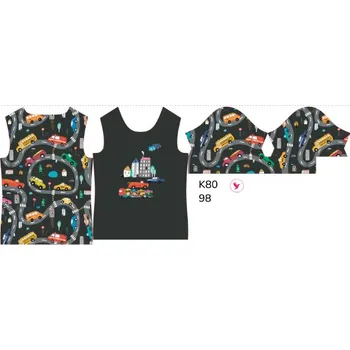 Panel na dětské funkční tričko s krátkým rukávem 98 barevná auta