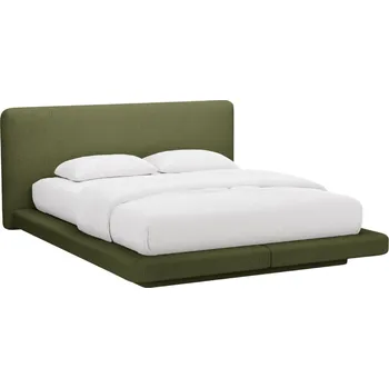 Postel Micadoni Zelená bouclé dvoulůžková postel Linea 160 x 200 cm