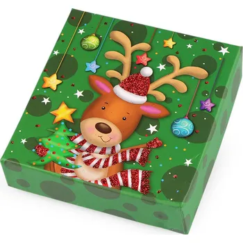 Vánoce Vánoční dárková krabička s jmenovkou Varianta: 4 zelená sob, Balení: 1 ks