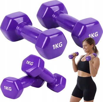 ČINKY LITINOVÉ ZÁVAŽÍ PRO CVIČENÍ FITNESS FIALOVÉ 2X1KG MONTESSA