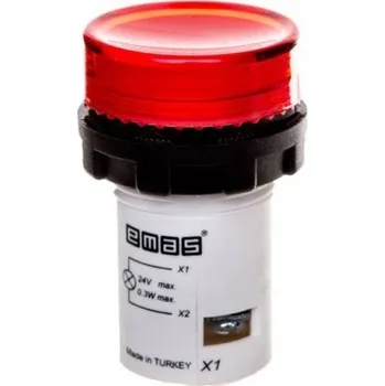 Nástěnné svítidlo Signální LED světlo 24V DC červené monoblok