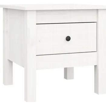 Konferenční stolek Bílý stolek z masivního borovicového dřeva 40 x 40 x 39 cm