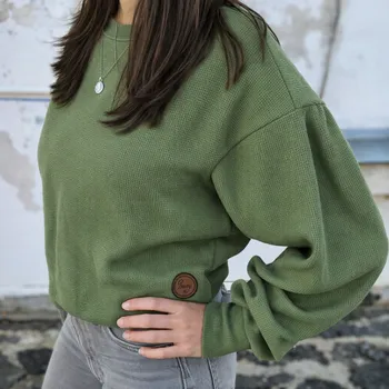 Dámská mikina Kulišárny Mikina dámská STRUCTURE WAFLE mechová crop VELIKOST: 34