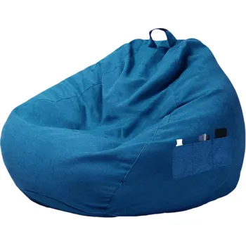 Potah na židli Potah na sedací vak 100 × 120 cm Velký textilní obal bez výplně Pohodlný látkový potah modrá