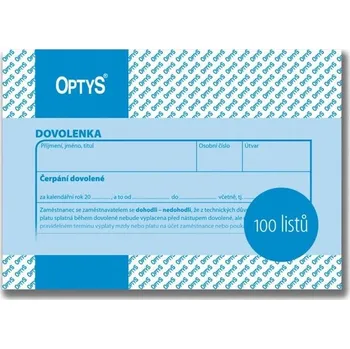 Dovolenka Optys, A6, 100 listů, hodinová