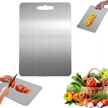 Kuchyňské prkénko Krájecí prkénko z titanové z nerezové oceli, 46 x 30 cm