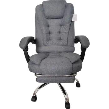 Kancelářské křeslo s opěrkou nohou 52 x 52 x 105 cm Polstrované sedadlo Otáčecí a výškově nastavitelné do kanceláře a domů šedá