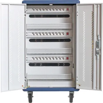 Techly I-CABINET-30DUTY vozík a skříň pro nabíjení přenosných zařízení Přenosný vozík na zařízení Bílá, Modrá