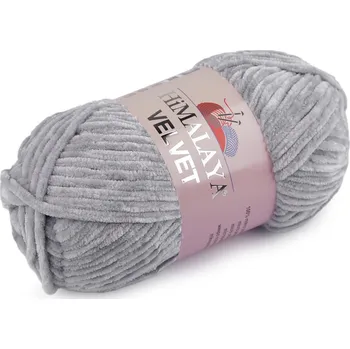 Příze Pletací žinylková příze Velvet 100 g - 12 (90051) šedá světlá