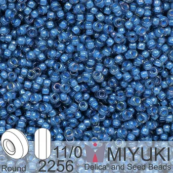 Korálek Korálky Miyuki Round 11/0. Barva 2256 Fancy Lined Teal. Balení 5g