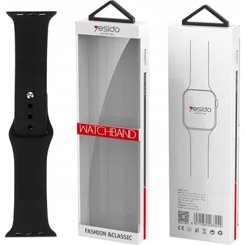 Řemínek na hodinky Yesido WB44 Silikonový Řemínek pro iWatch S 42/44/45 (97+118) #1 ČERNÝ