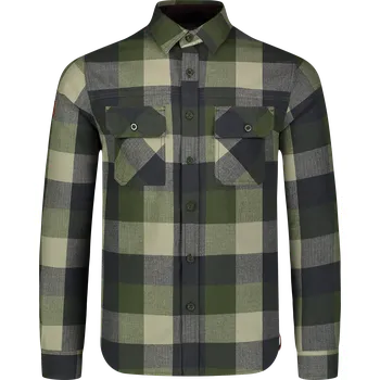 Pánská košile Pánská flanelová košile NORDBLANC QUANTUM NBSSM8243 ZELENÁ XL