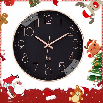 Hodiny HODINY NÁSTĚNNÉ VELKÉ MODERNÍ RŮŽOVÉ ZLATO NA ZEĎ ČITELNÉ STYLOVÉ 30CM