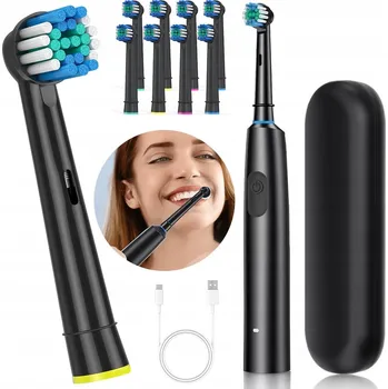 Elektrický zubní kartáček Sonický Kartáček Zubní Kartáček - Sada Pouzdro + 8 Náhradních Hlavic - Elektrický